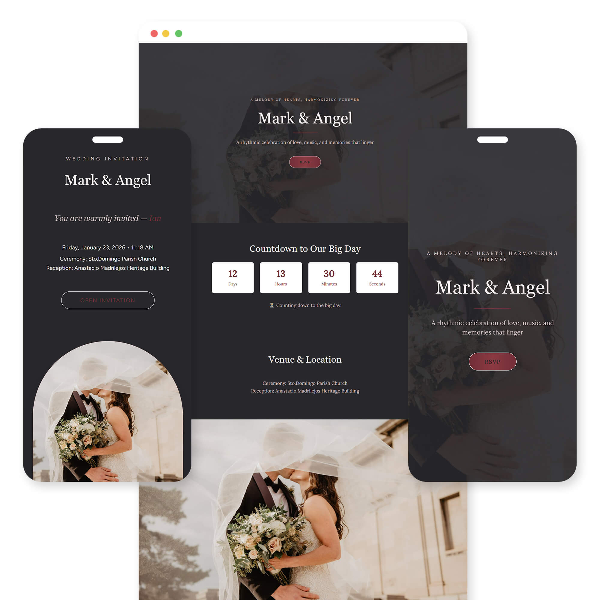 Harana - Wedding invitation template preview