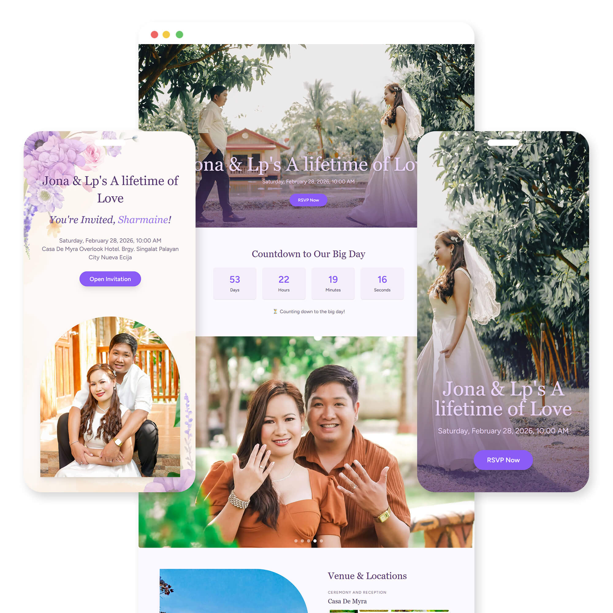 Lavander Vows Template Preview