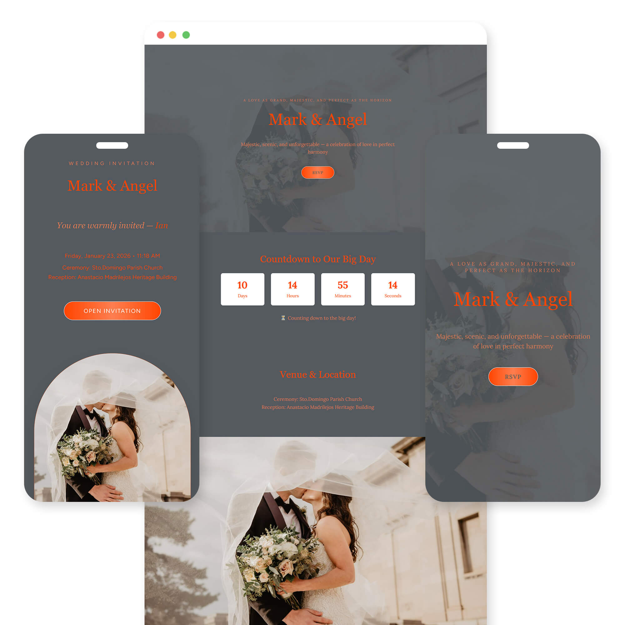 Mayon - Wedding invitation template preview