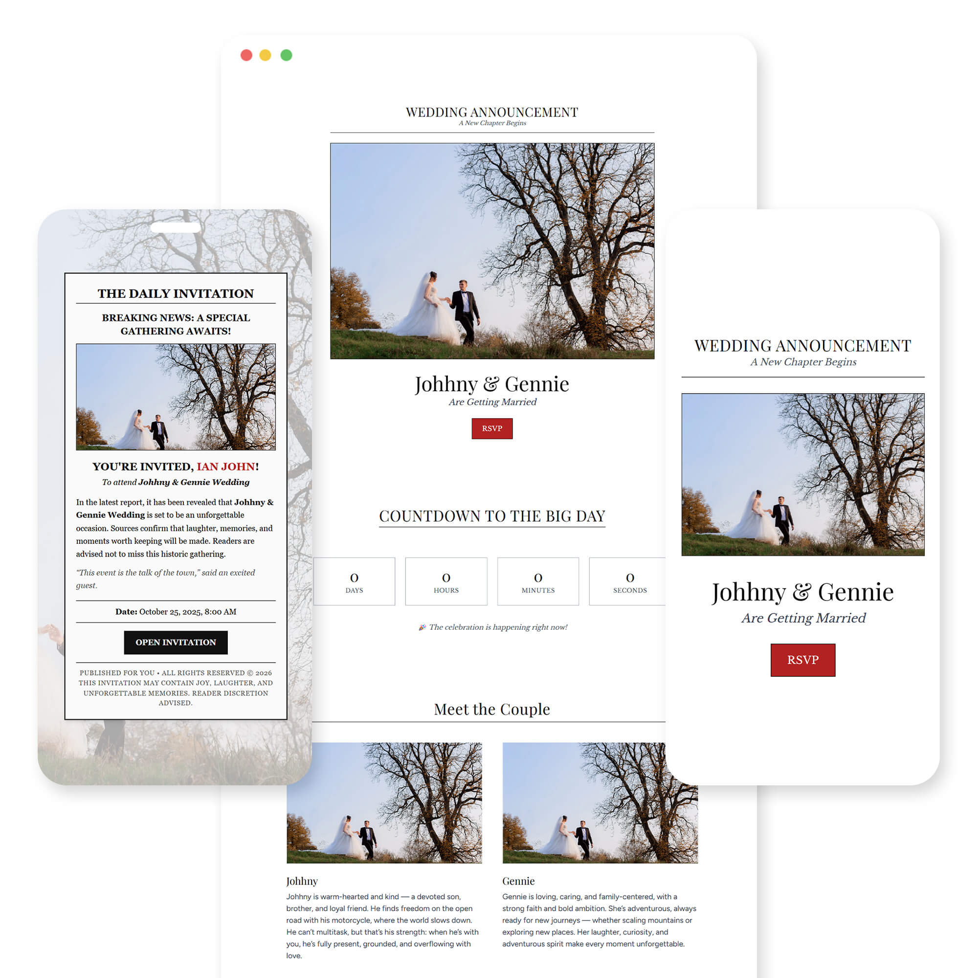 Newspaper - Wedding invitation template preview