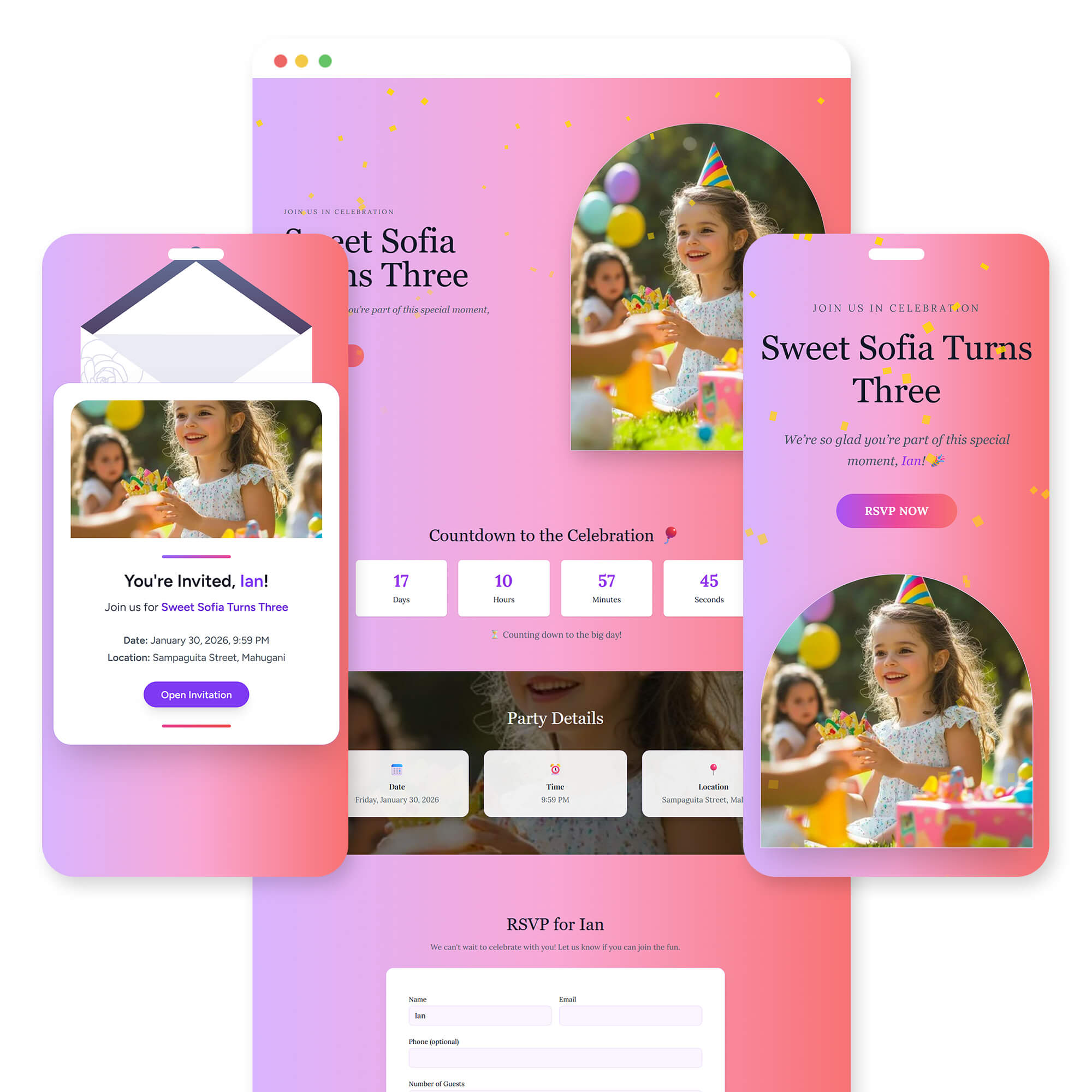 Radiant Invitation Template Preview