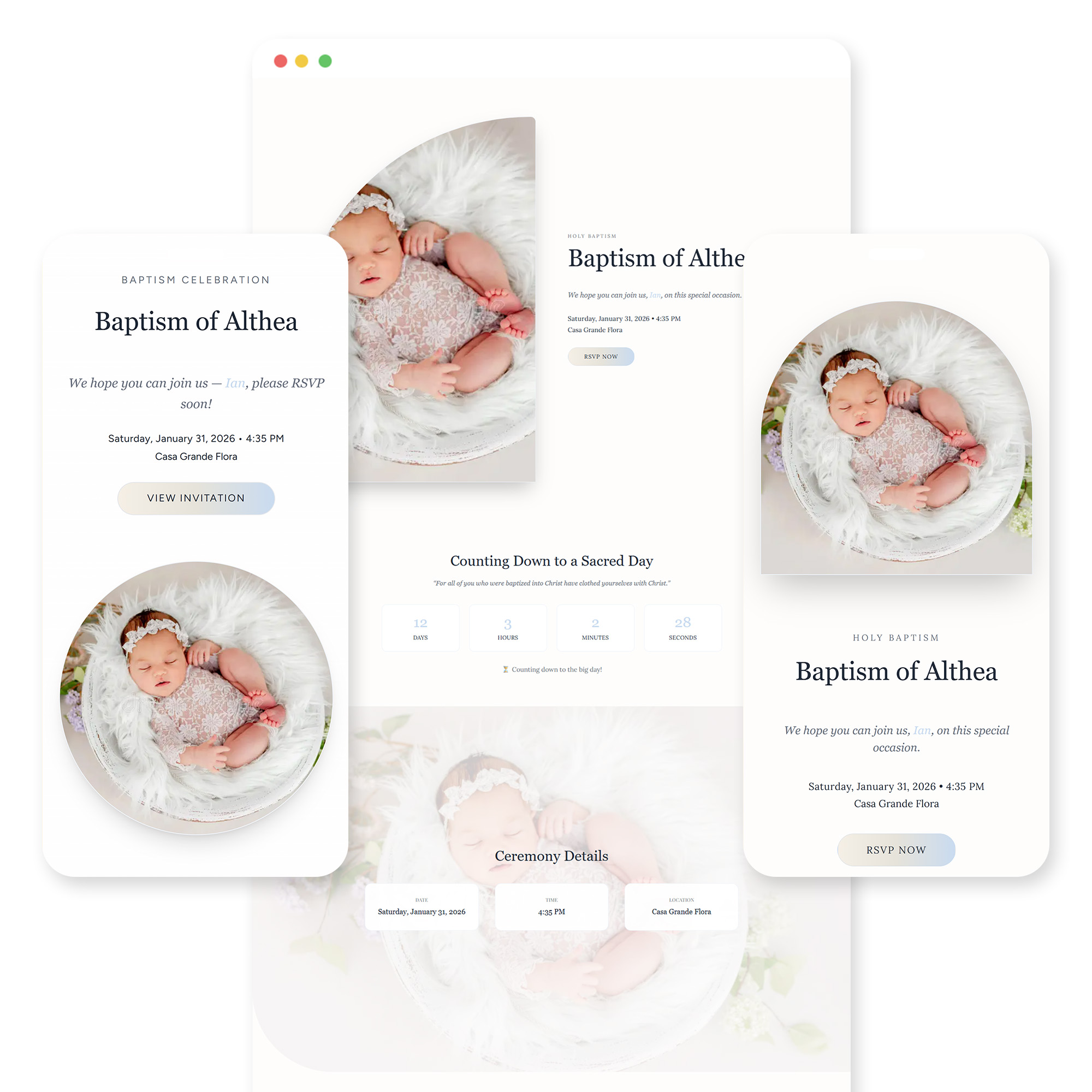 Sanggol baptism invitation template preview