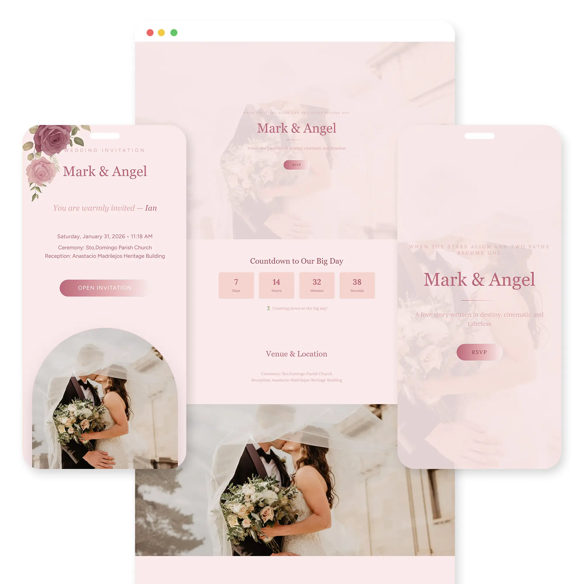 Talulot wedding invitation template preview