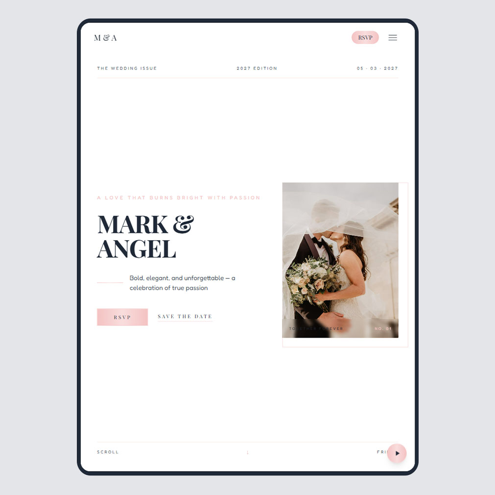 Editoryal wedding invitation template preview