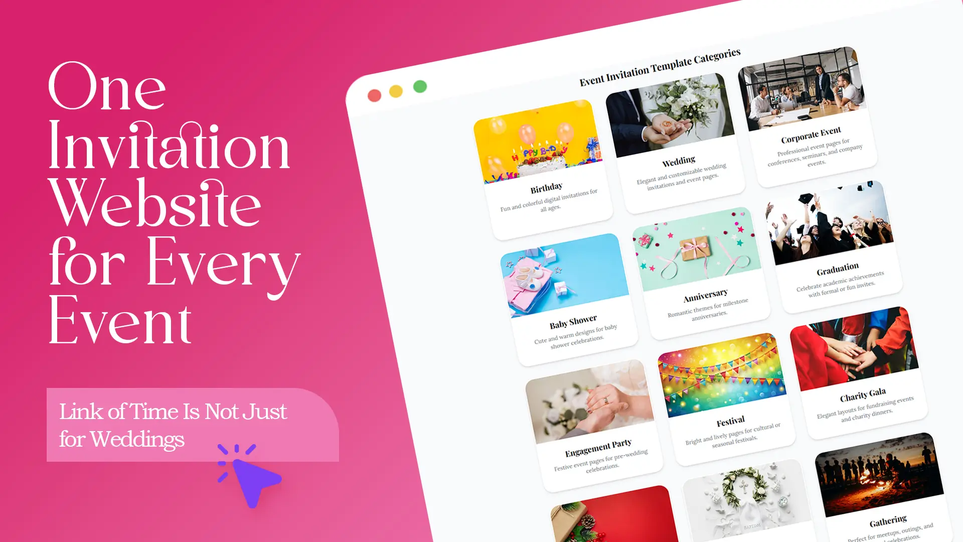 Link of Time Is Not Just for Weddings: One Invitation Website for Every Event