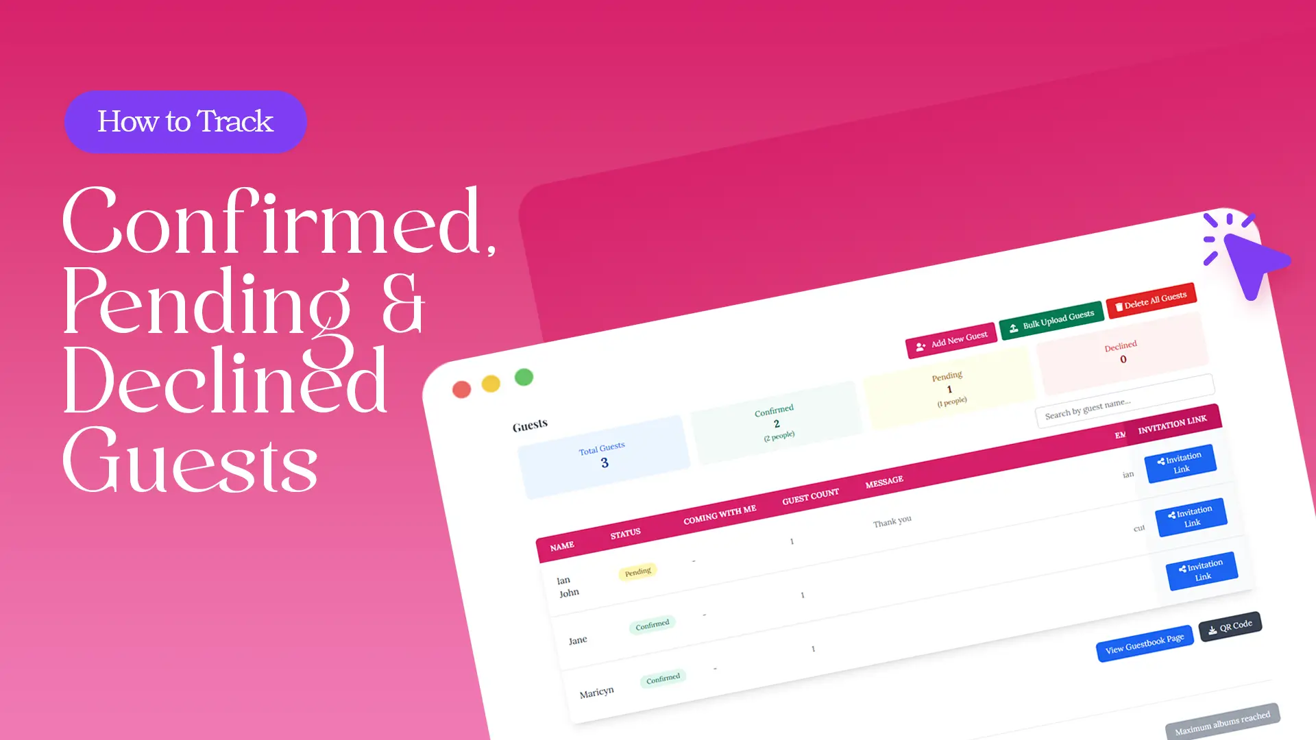 How to Track Confirmed, Pending & Declined Guests Easily