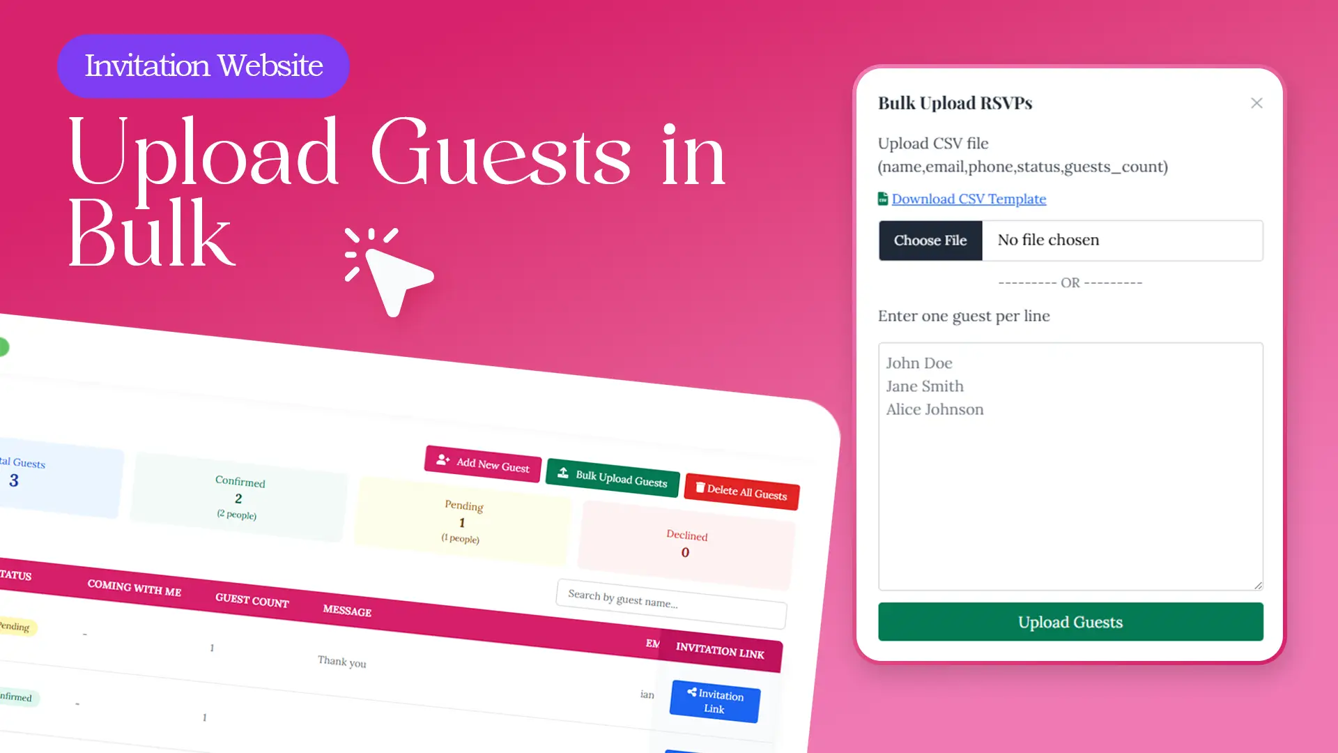 How to Upload Guests in Bulk to Your Invitation Website