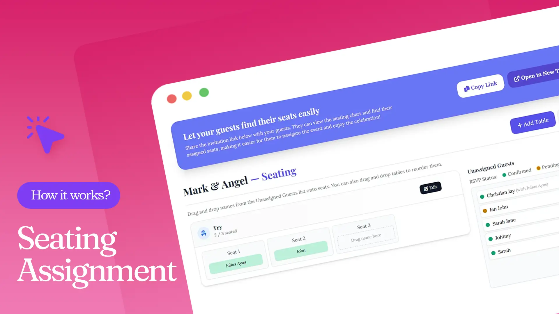 How Seating Assignment Works in an Invitation Website